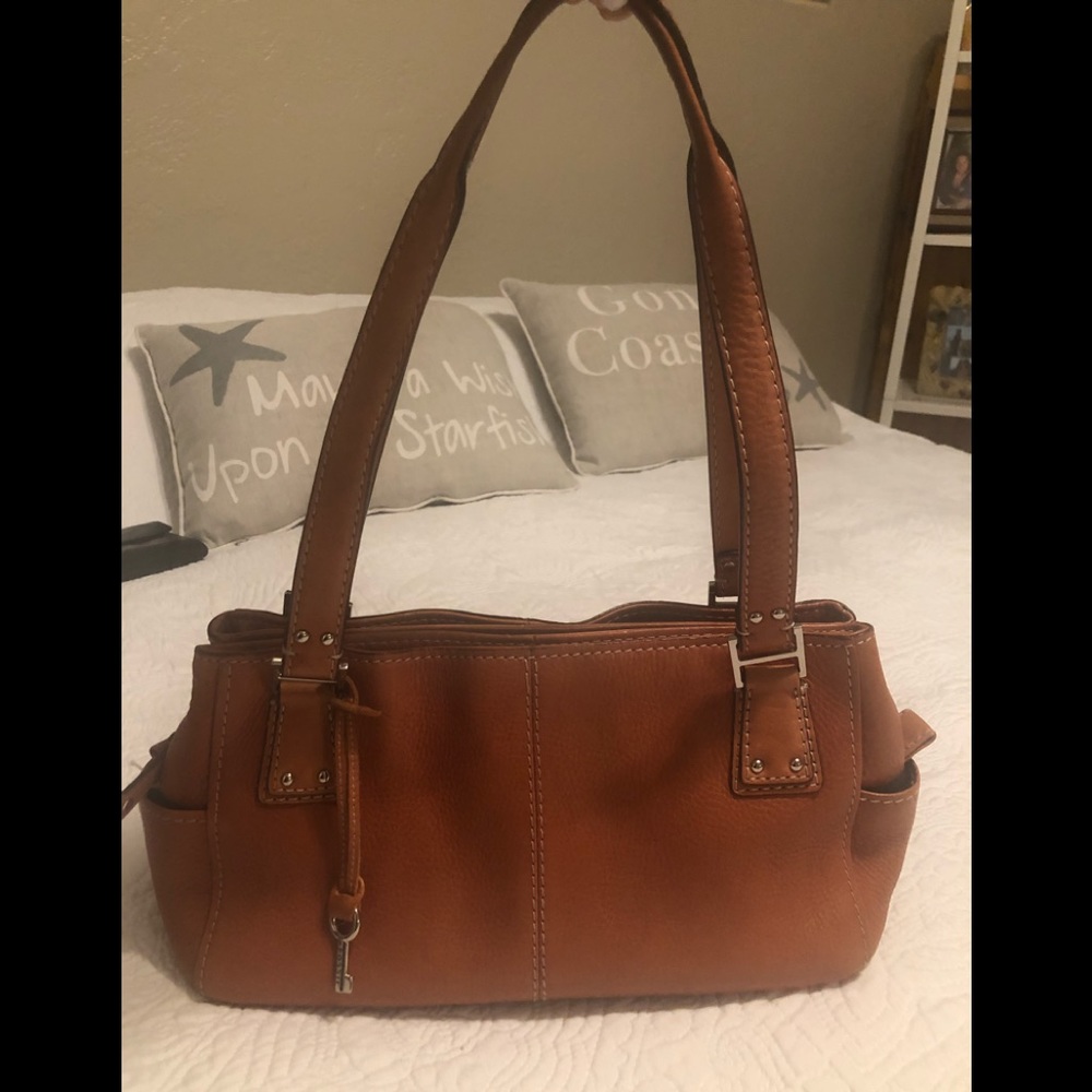 Fossil purse deep Carmel pebbled leather